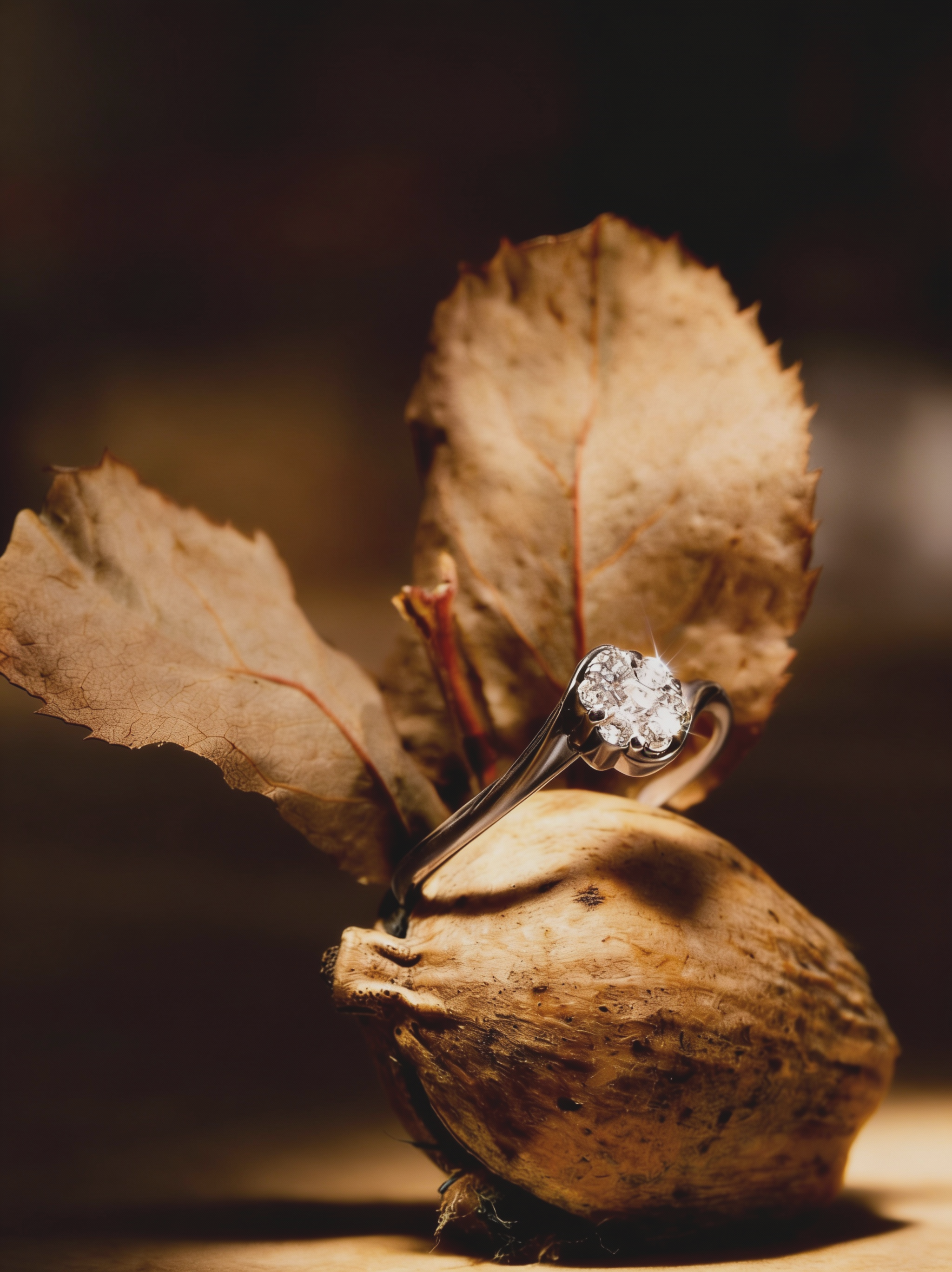 Серебряная круглая подвеска на цепочке на темно-синем фоне.