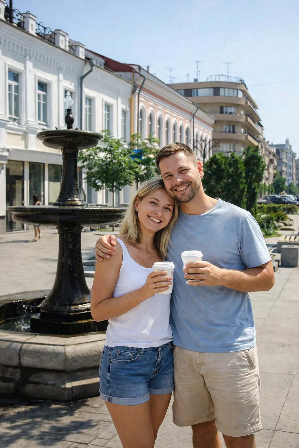 Влюбленная пара в городе — фотосессия Love Story в Самаре